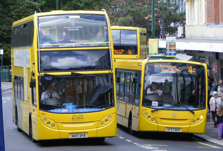 Yellow Buses Alexander Dennis Enviro200 515 & Enviro400 186